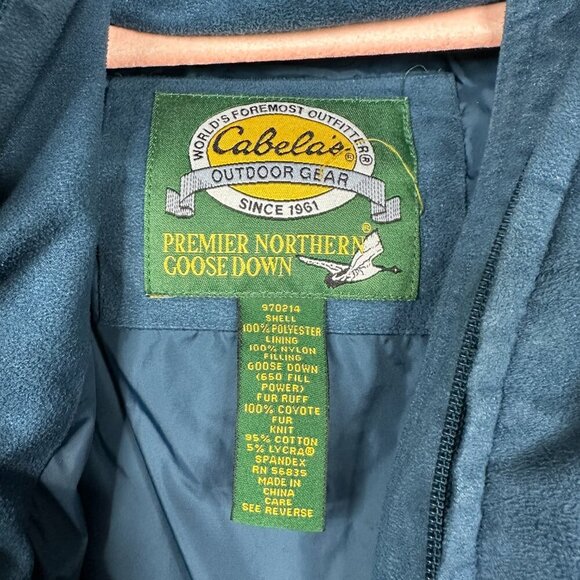 Cabela's Premier Northern Goose Down Hooded Parka Jacket M #9213 - Picture 10 of 13